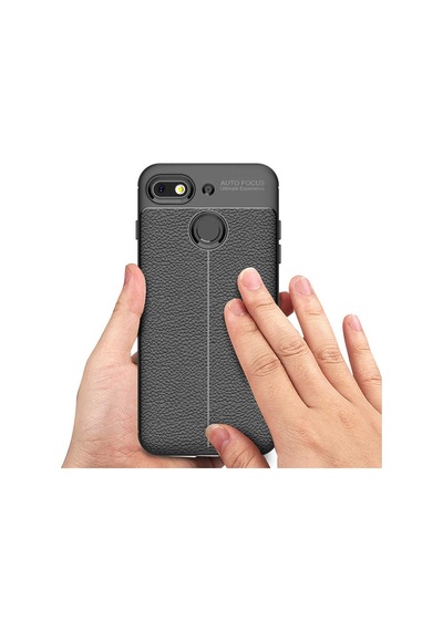 General Mobile 8 Go Kılıf Niss Deri Desenli Silikon Kılıf Siyah