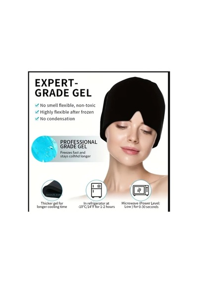 Soğuk Kompres Göz Maskesi, Yüz İçin Serinletici Jel Eşarp, Ayarlanabilir Baş Bandı