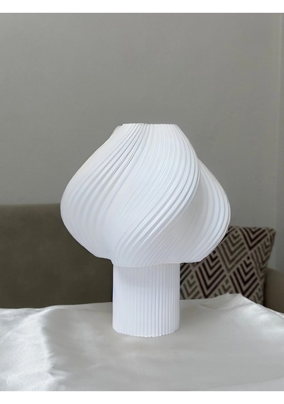 3d Baskı Modern Abajur Modeli Masa Ve Gece Lambası Beyaz