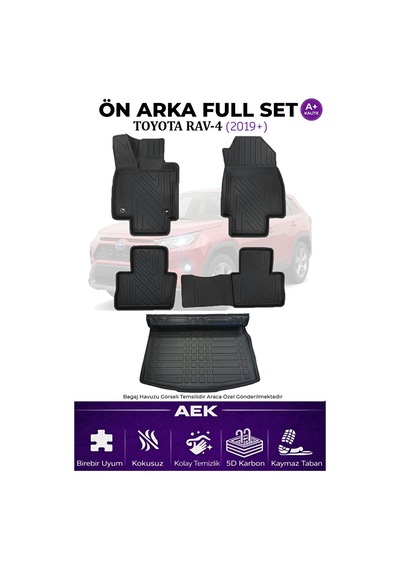 Toyota Rav4 2019+ 5d Karbon Paspas Takımı +3d Pvc Bagaj Havuzu Se