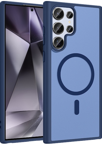 Alan Tech Samsung Uyumlu Galaxy S22 Ultra Kılıf M-safe Şarj Özellikli Zore Babet Kapak - Siyah