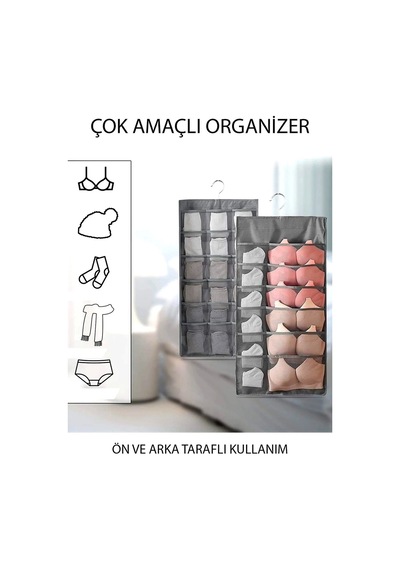 Çift Taraflı Asılabilir Depolama Düzenleyici, Nefes Alabilen Kumaş, Çorap, Sütyen, İç Çamaşırı İçin Diğer