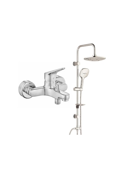 Eca Spylos Banyo Bataryası+T-May Banyo Ayvacık Elips Tepe Duş Tak Krom