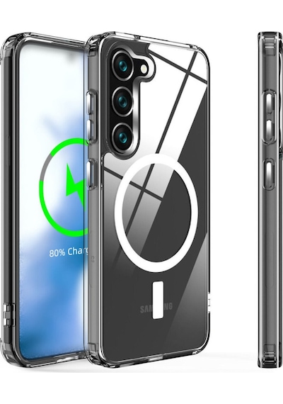 Newface Samsung Uyumlu Galaxy S23 Plus Kılıf Magneticsafe Şeffaf Silikon - Şeffaf Şeffaf