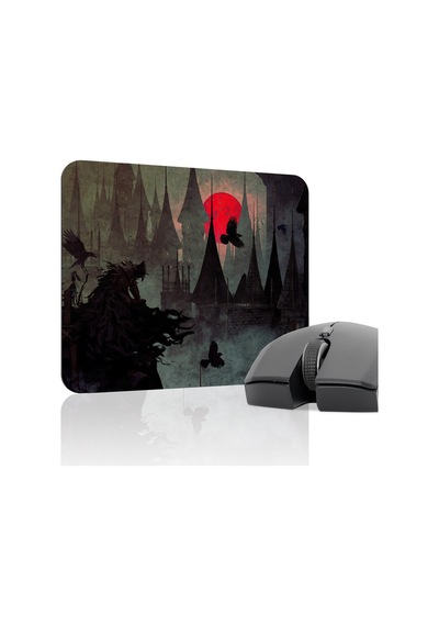 Bloodborne Kaymaz Dikişli Kauçuk Oyuncu Mousepad V3 - 22x18 Gaming Mouse Pad Fare Altlığı