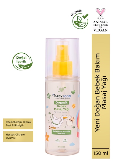 Organik Vegan Bebek Masaj Yağı Hassas Ciltler İçin Doğal Bakım 150 Ml