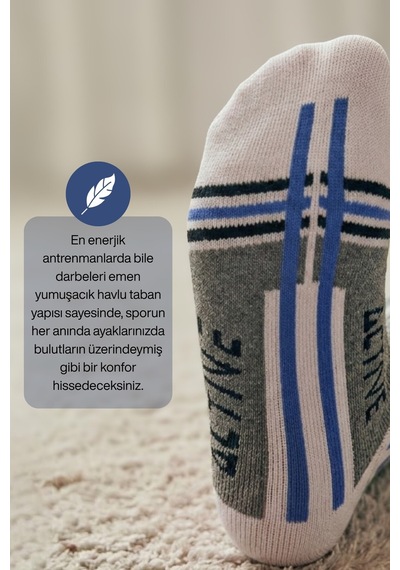 Socketta Spor Dikişsiz 6'lı Karışık Renk Active Patik Çorap Premium Çok Renkli
