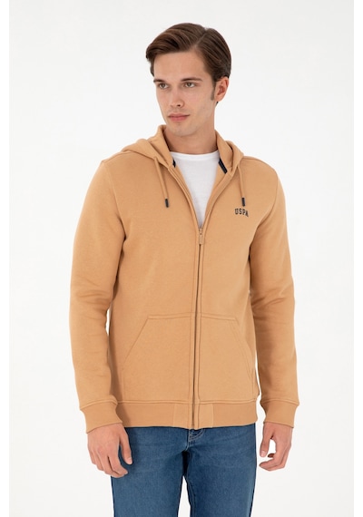 U.S. Polo Assn.  Erkek Camel Şardonlu Örme Hırka 50293146-VR015