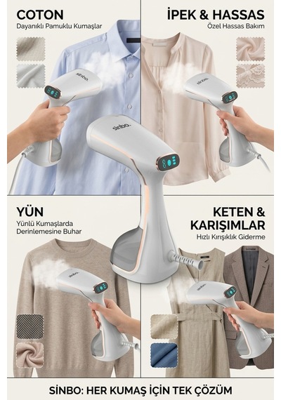 Ssı-6634 - Dikey Buharlı Kırışıklık Giderici - 1640w - Beyaz