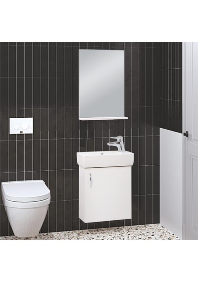 Denko Minica 50 Cm Mdf Beyaz Banyo Dolabı Takımı Beyaz Denko Minica 50 Cm Mdf Beyaz Banyo Dolabı Takımı Beyaz