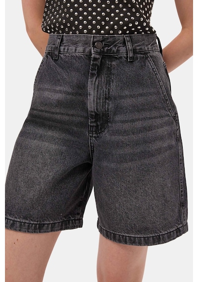 it's basic Kadın Koyu Füme 2s6-1 Skater Midi Boy Bermuda Denim Şort Çok Renkli
