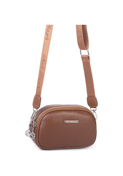 Nas Bag Kadın Mini Çapraz Çift Gözlü Çanta Taba Victoria