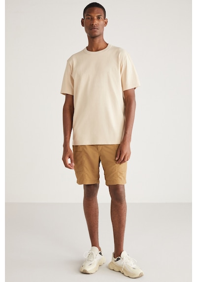 Grımelange Astons Erkek Relaxed %100 Organik Pamuk Kalın Süprem Dokuma Vanilya T-shirt