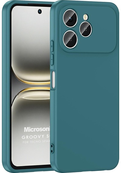 Microsonic Tecno Spark 40 Kılıf Groovy Soft Koyu Yeşil -