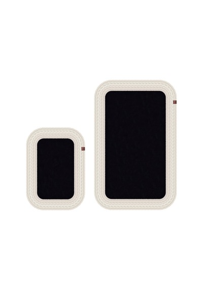 Banyo Paspası Takımı 70x110+50x70 Cm Düz Siyah & Krem Siyah - Krem