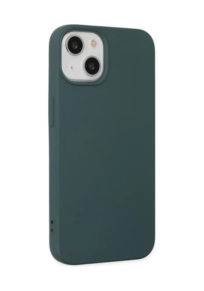 Newface Apple iPhone Uyumlu 14 Plus Kılıf Nano İçi Kadife Silikon - Koyu Yeşil Diğer