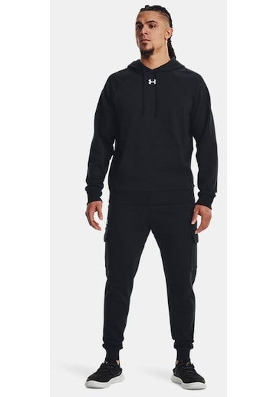 Erkek UA Rival Fleece Cargo Eşofman Altı 1382134-001 Siyah - Beyaz