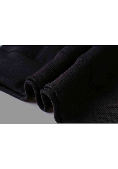 Kobe Bryant Logo Baskılı Siyah Erkek Örme Kapşonlu Sweatshirt