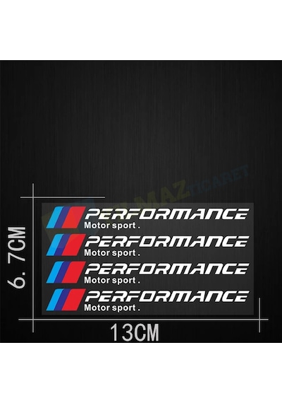 Bmw M Performance Motor Sport Kapı Kolu Bagaj Jant Sticker 4 Adet 13 X 1.40 Cm