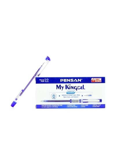 Jel Kalem- My-kıng 0,5 Mm Mavı Metal Klp - 12 Adet Diğer