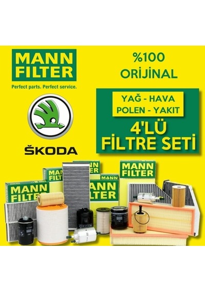 Skoda Fabia 1.4 Mann-Filter Filtre Bakım Seti 2008-2014 Cgg
