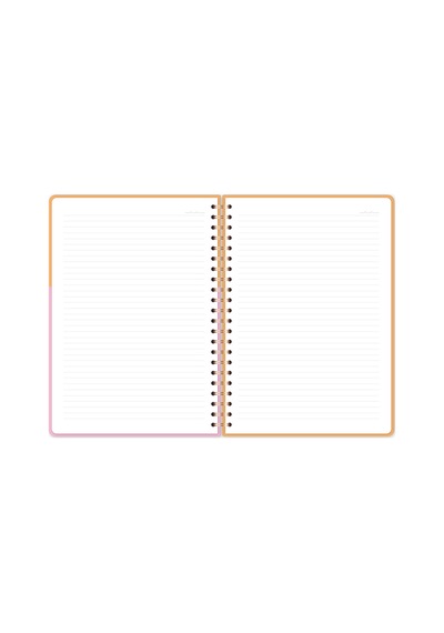 20x28 Spiralli Sert Kapak Lastikli Çizgili Not Defteri Pembe Pembe