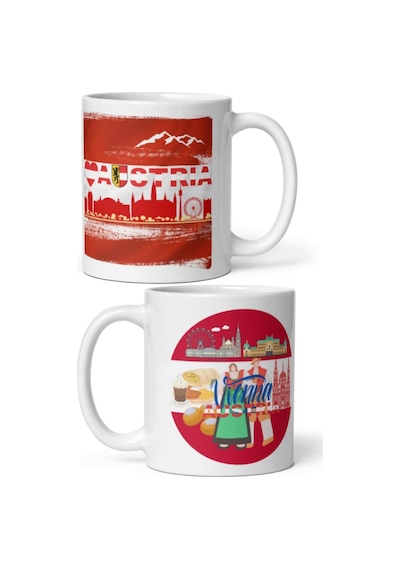 Avusturya Kupa Bardak 2 Adet Seyahat Hatıra Austria Mug