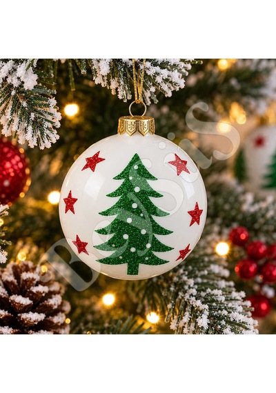 Beysüs Yılbaşı Çam Ağacı Süsü Parlak Noel Ağaç Holiday Cici Top 8cm 3lü