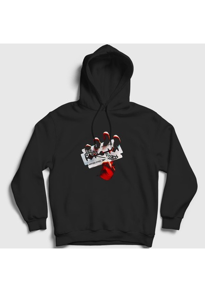 Presmono Unisex Steel Judas Priest Kapüşonlu Sweatshirt Siyah