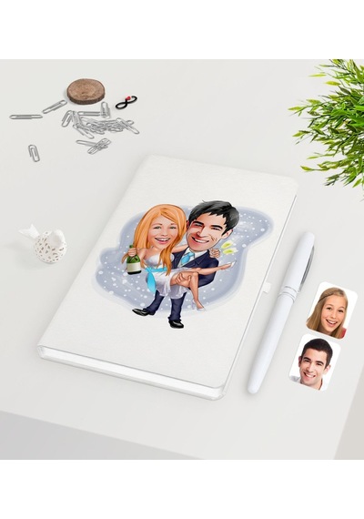 Kişiye Özel Sevgililer Günü Temalı Evleniyoruz Karikatürlü Beyaz N11.617
