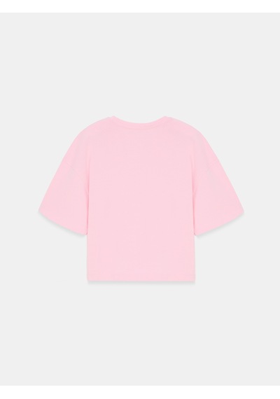 Dilvin 31017 %100 Pamuk Basic T-shirt-toz Pembe