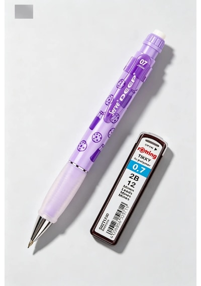 0.7 Mm Serve Deep Uçlu Kalem + 0.7 Rotring Uç Seti Tatlı Serisi Mor