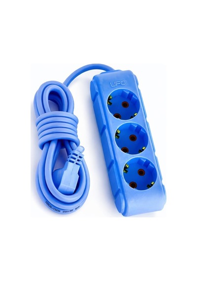 3lü 3 Metre Topraklı Grup Priz, 16a 250v, Üçlü Uzatma Kablosu Mavi Renk