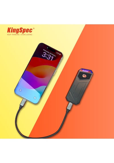 Kingspec Z5 Taşınabilir Ssd 1tb, 2090mb/s Metal Rgb Kasa Usb-c