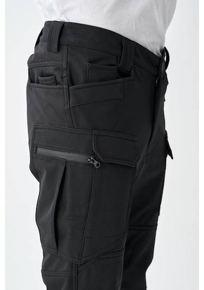 Dechers Soft Shell Rüzgar, Su & Soğuk Geçirmez İçi Polarlı Kışlık Taktik Pantolon E218-13 Siyah