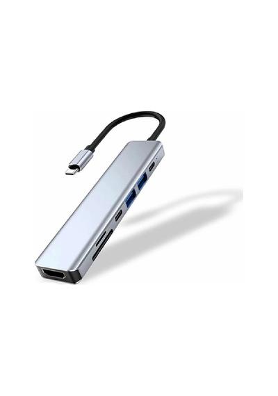 Hepu Hp-b06 6-in-1 Type-c Usb-c Hub Hdmı + 2x Usb 3.0 + Sd/tf Kart Okuyucu + Type-c Pd Girişli