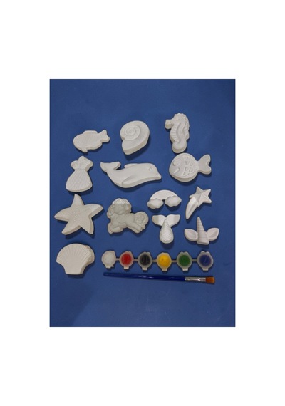 13 Adet Deniz Temalı Ve Unicorn Büyük Boy Taş Boyama Seti Anne, Çocuk, Yetişkin Etkinlik, Workshop