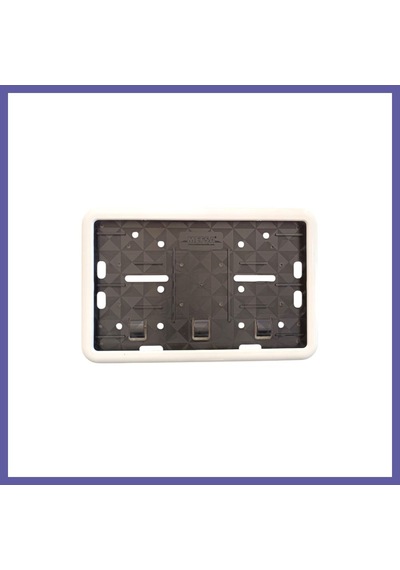 Bezos Çerçeveli Motor Plakalık Plaka Altlığı Beyaz 17x26 Cm Nıda