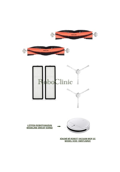 Xiaomi Mi Robot Vacuum Mop 2c Model Kod: Xmstjqr2c Uyumlu Fırça,filtre Seti-6 Parça