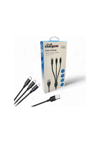 Chargeon Ch-55 Usb To Lightning + Type-c + Micro Usb Hızlı Şarj Kablosu 1.2mt 1