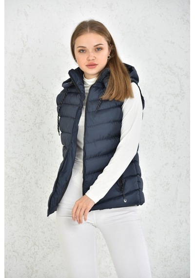 Wapp Unisex Lacivert Mikro Jel Dolgu Çıkarılabilen Fermuarlı Kapü Çok Renkli