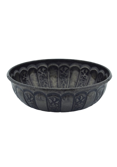 Ludıa Dekoratif Desenli Geleneksel Hamam Banyo Tası 6cmx20cm Koyu Gri