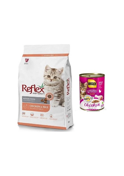 Reflex Tavuklu ve Pirinçli Yavru Kedi Maması 2 KG + Konserve
