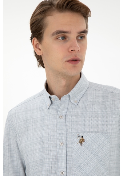 U.s. Polo Assn. Erkek Taş Gömlek Desenli 50291392-vr049 Taş
