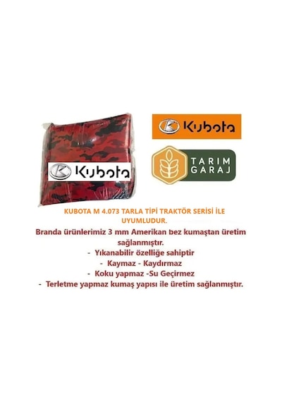Kubota M 4.073 Tarla Tipi Kabinli Traktör Kılıfı Branda - Sadece Kaporta Kılıfı