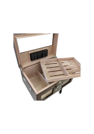 Falconetti Kahve 2 Katlı Camlı Dijital Humidor Puro Kutusu rc59kh