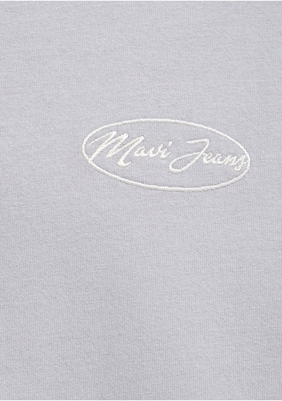 Mavi - Mavi Jeans Nakışlı V Yaka Gri Tişört 0613171-80615 Gri