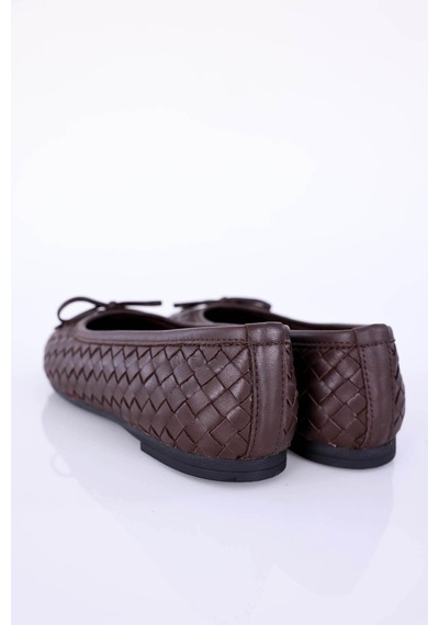 Kahverengi Flexible Deri Örgü Babet 36617 Kahverengi