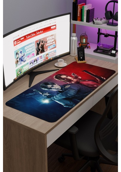 Resident Evil Kaymaz Dikişli Kauçuk Oyuncu Mousepad V5 - 90x40 Xxl Gaming Mouse Pad Fare Altlığı