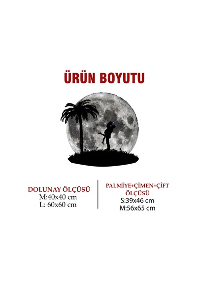 Kişiselleştirilebilir Led Işıklı Epoksi Cam Katmanlı Tablo Tegan Sevgili Dolunay Gri - 738248971 Gri